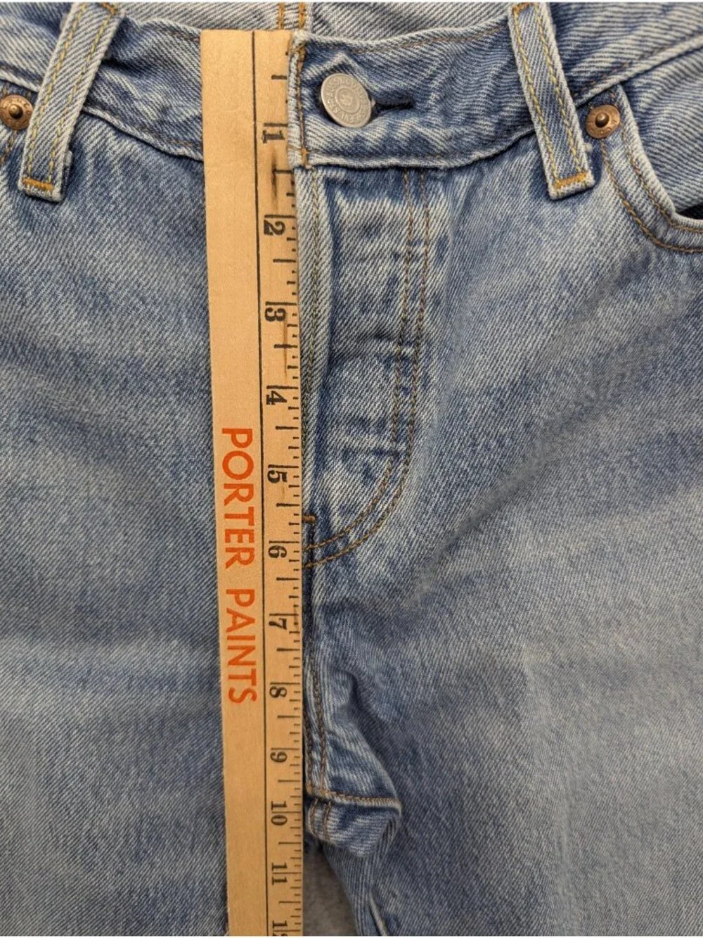 Levis 501 CT Jeans Mens 32x28 Blue Light Wash Tapered Distressed Denim Ripped